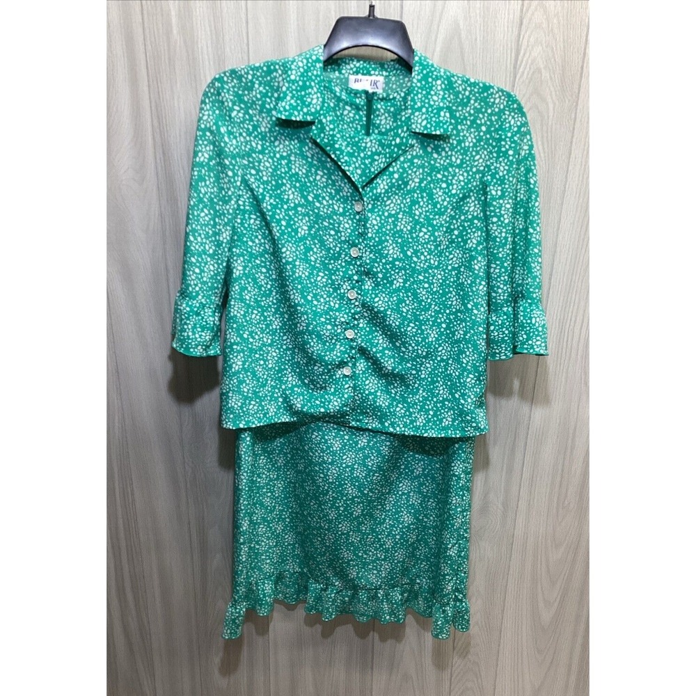 BLAIR Women's (Size PS) 3/4 Sleeve Collared Button‎ Down Dress 2 PC Polyester